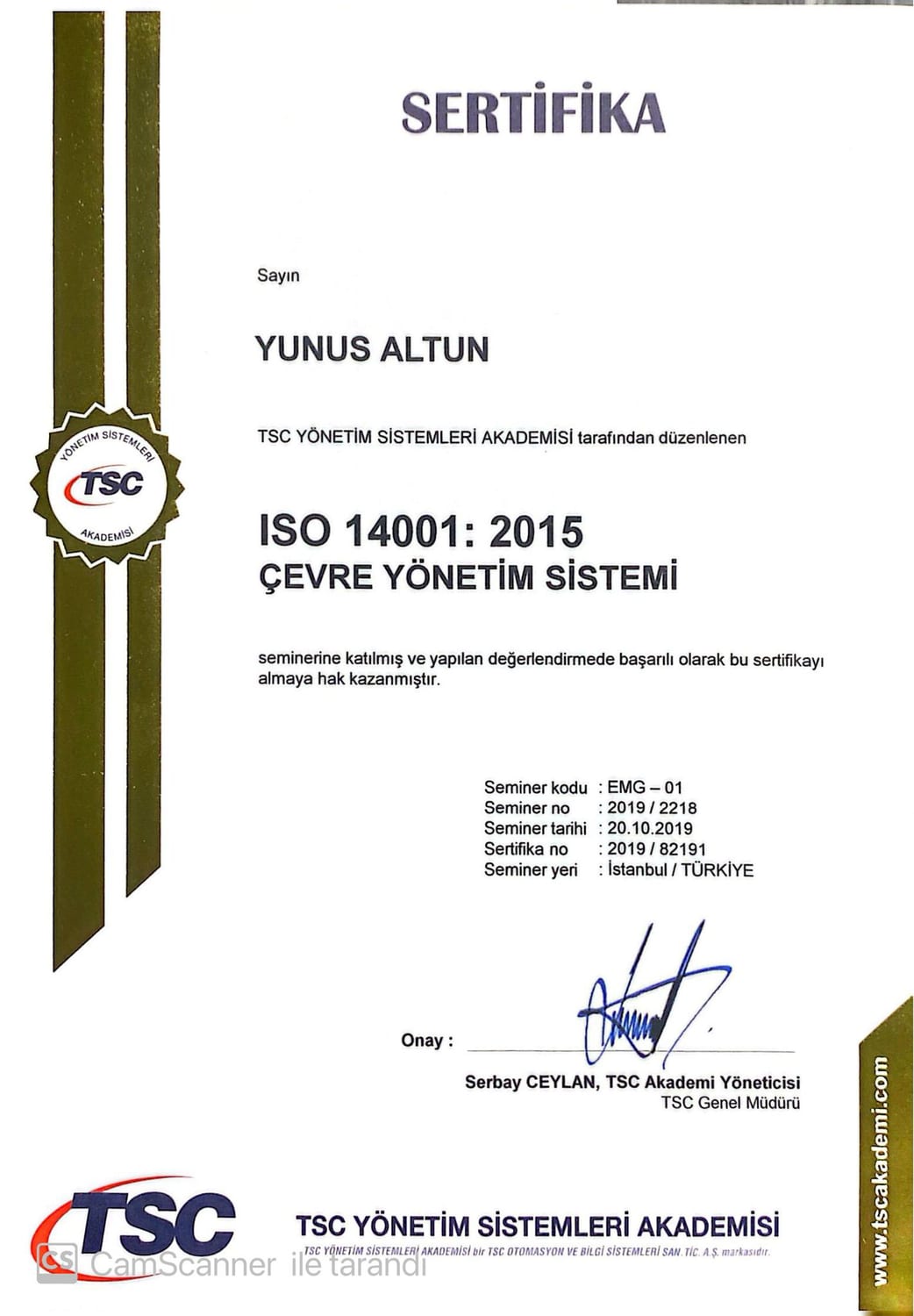 ISO 14001:2015 Çevre Yönetim Sistemi — TSC Yönetim Sistemleri Akademisi
