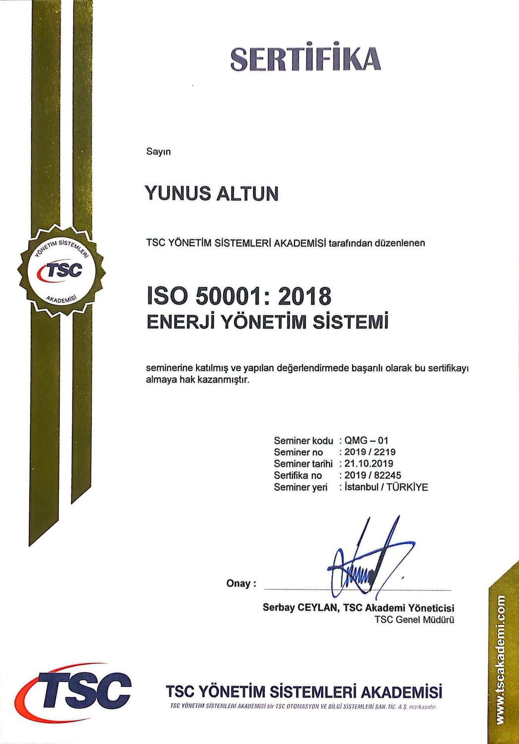 ISO 50001:2018 Enerji Yönetim Sistemi — TSC Yönetim Sistemleri Akademisi